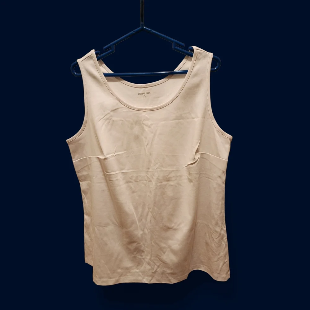 Lands' End Women's Scoop Tank Top's (3) Navy Blue, Black& White - Picture 3 of 4